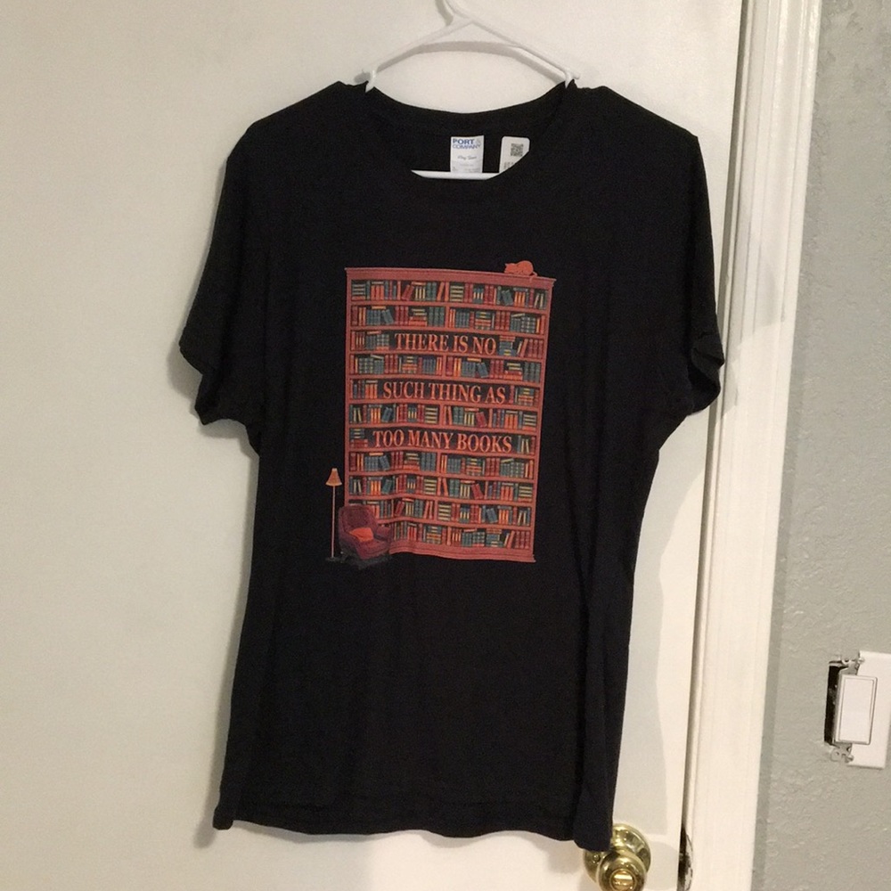 Bookshelf graphic tee shirt